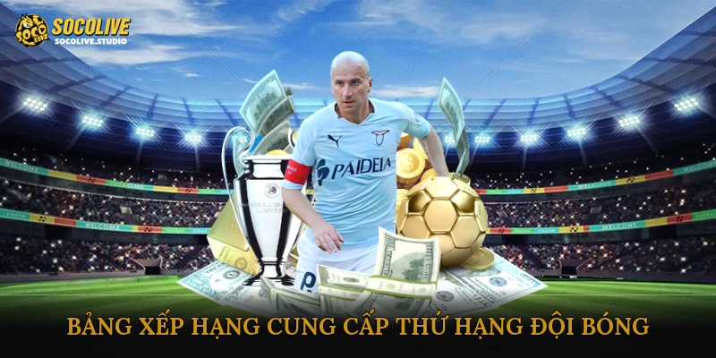 Bảng xếp hạng cung cấp thông tin thứ hạng đội bóng